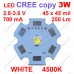 3Вт білий світлодіод CREE XP-E 4500К типономінал 3Вт білий світлодіод CREE XP-E 4500К типономінал